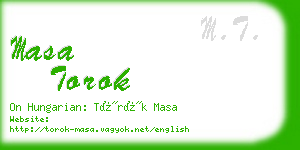 masa torok business card